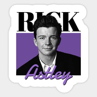 Rick astley - purple black Sticker